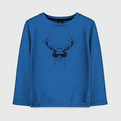 Лонгслив хлопковый детский Music deer, цвет: синий