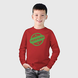 Лонгслив хлопковый детский Yerevan, цвет: красный — фото 2