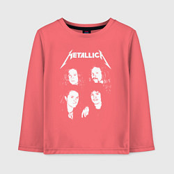 Лонгслив хлопковый детский Metallica band, цвет: коралловый