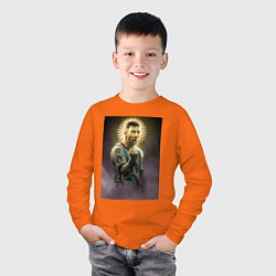 Лонгслив хлопковый детский Лионель Месси Аргентина ЧМ 2022, цвет: оранжевый — фото 2