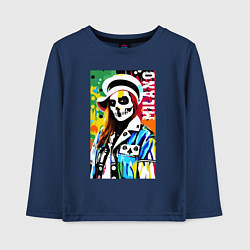 Лонгслив хлопковый детский Skeleton fashionista - Milano - pop art, цвет: тёмно-синий