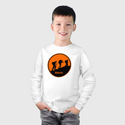 Лонгслив хлопковый детский Туристы идущие в гору, цвет: белый — фото 2