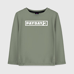 Лонгслив хлопковый детский Payday 3 logo, цвет: авокадо