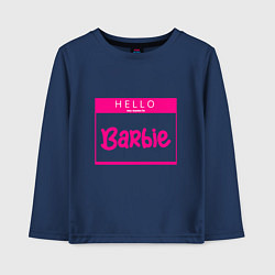 Детский лонгслив Hello my name is Barbie