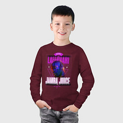 Лонгслив хлопковый детский Jamba Juice, цвет: меланж-бордовый — фото 2