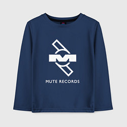 Лонгслив хлопковый детский Depeche Mode Mute Records Logo, цвет: тёмно-синий