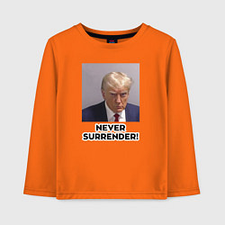 Лонгслив хлопковый детский Трамп в тюрьме, цвет: оранжевый