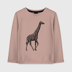 Лонгслив хлопковый детский Жираф гуляет, цвет: пыльно-розовый