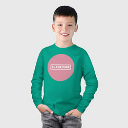 Лонгслив хлопковый детский Black pink - emblem - group, цвет: зеленый — фото 2
