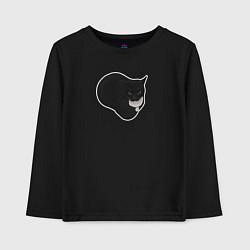 Лонгслив хлопковый детский Maxwell cat на черном фоне, цвет: черный