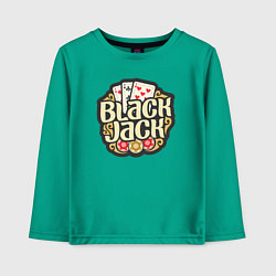Лонгслив хлопковый детский Blackjack, цвет: зеленый