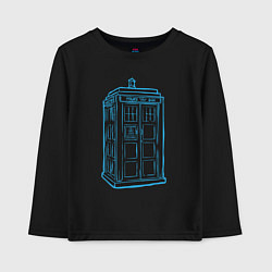 Лонгслив хлопковый детский Black tardis, цвет: черный