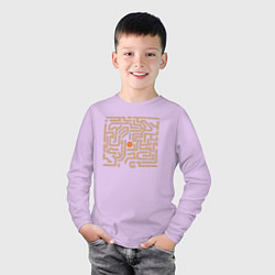 Лонгслив хлопковый детский Лабиринт- головоломка цель, цвет: лаванда — фото 2