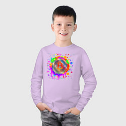 Лонгслив хлопковый детский Биткоин-монета, цвет: лаванда — фото 2