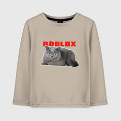 Детский лонгслив Кот roblox