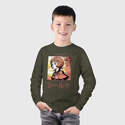 Лонгслив хлопковый детский Ширке из аниме и манги берсерк, цвет: меланж-хаки — фото 2