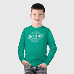 Лонгслив хлопковый детский Jazz club, цвет: зеленый — фото 2