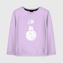 Лонгслив хлопковый детский Love in space, цвет: лаванда