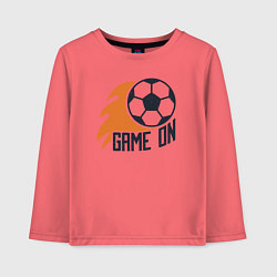 Лонгслив хлопковый детский Game on football, цвет: коралловый
