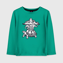 Детский лонгслив Слоны на черепахе