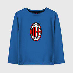 Лонгслив хлопковый детский Футбольный клуб Milan, цвет: синий