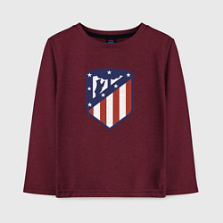 Лонгслив хлопковый детский Atletico Madrid FC, цвет: меланж-бордовый