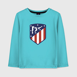 Лонгслив хлопковый детский Atletico Madrid FC, цвет: бирюзовый