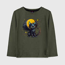 Лонгслив хлопковый детский Cat dragon, цвет: меланж-хаки