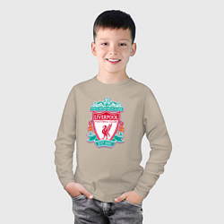 Лонгслив хлопковый детский Liverpool fc sport collection, цвет: миндальный — фото 2