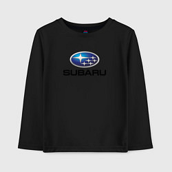 Лонгслив хлопковый детский Subaru sport auto, цвет: черный