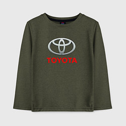 Лонгслив хлопковый детский Toyota sport auto brend, цвет: меланж-хаки