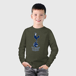 Лонгслив хлопковый детский Tottenham Hotspur fc sport, цвет: меланж-хаки — фото 2