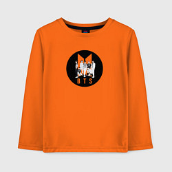 Лонгслив хлопковый детский BTS логотип, цвет: оранжевый
