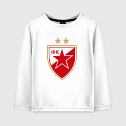 Лонгслив хлопковый детский Црвена звезда сербия, цвет: белый