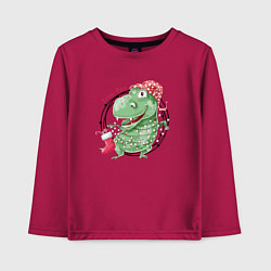 Детский лонгслив Новогодний тирекс