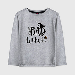 Детский лонгслив Bad witch хэллоуин шляпа