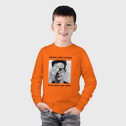 Лонгслив хлопковый детский Depeche Mode - Andy Fletcher, цвет: оранжевый — фото 2