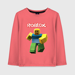 Лонгслив хлопковый детский Roblox бегущий персонаж, цвет: коралловый