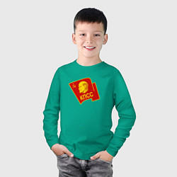 Лонгслив хлопковый детский КПСС, цвет: зеленый — фото 2