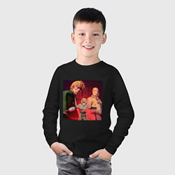 Лонгслив хлопковый детский Сага о Винланде - Время, цвет: черный — фото 2