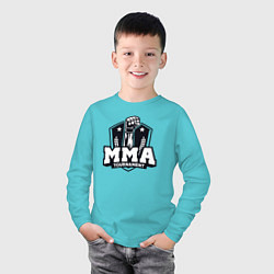 Лонгслив хлопковый детский Турнир MMA, цвет: бирюзовый — фото 2