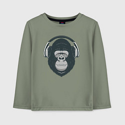 Лонгслив хлопковый детский Monkey music, цвет: авокадо