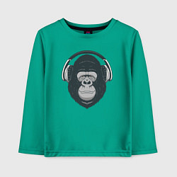 Лонгслив хлопковый детский Monkey music, цвет: зеленый