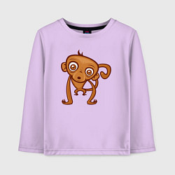 Лонгслив хлопковый детский Удивлённая обезьянка, цвет: лаванда