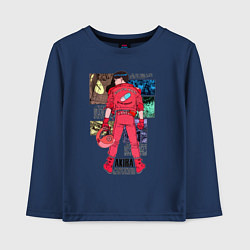 Лонгслив хлопковый детский Канеда из аниме акира, цвет: тёмно-синий