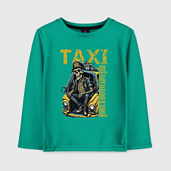 Лонгслив хлопковый детский Таксист на подработке, цвет: зеленый