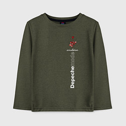 Лонгслив хлопковый детский Depeche Mode - Violator роза, цвет: меланж-хаки