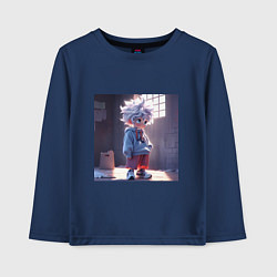Лонгслив хлопковый детский Killua Zoldyck аниме персонаж из Hunter x Hunter, цвет: тёмно-синий