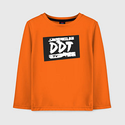 Лонгслив хлопковый детский ДДТ - логотип, цвет: оранжевый