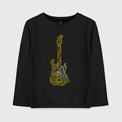 Лонгслив хлопковый детский My guitar, цвет: черный
